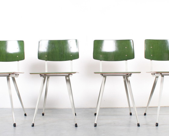 Image 1 of 4x Vintage schoolstoelen