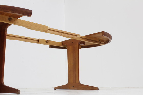 Image 1 of Vintage Deense ronde uitschuifbare eettafel jaren 60