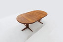 Vintage Deense ronde uitschuifbare eettafel jaren 60
