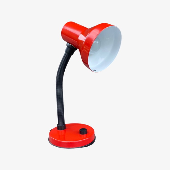 Image 1 of Rode Retro Bureaulamp | E-Lite jaren 1980