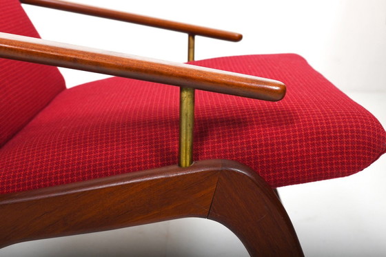 Image 1 of Deense fauteuil in teak en messing, 1960