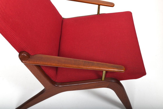 Image 1 of Deense fauteuil in teak en messing, 1960