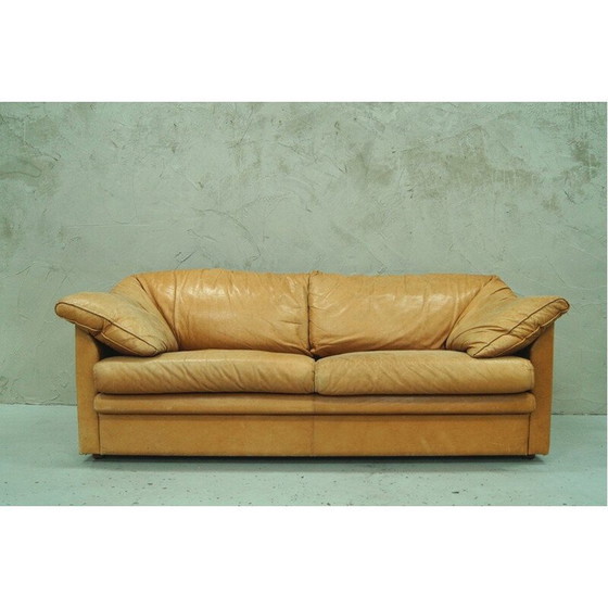 Image 1 of Vintage Zweedse Aniline Leren Sofa van IRE AB Skillingaryd Mobel, 1970