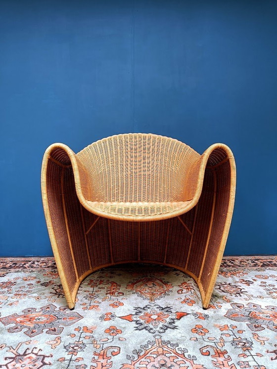 Image 1 of Vintage Rotan Fauteuil Italiaans Design