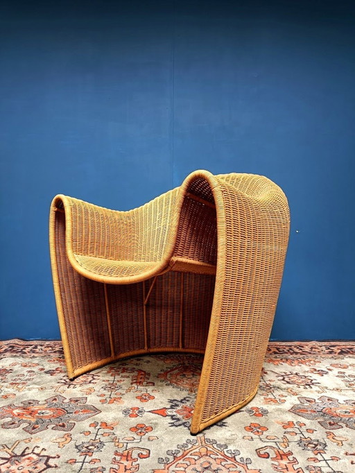 Vintage Rotan Fauteuil Italiaans Design