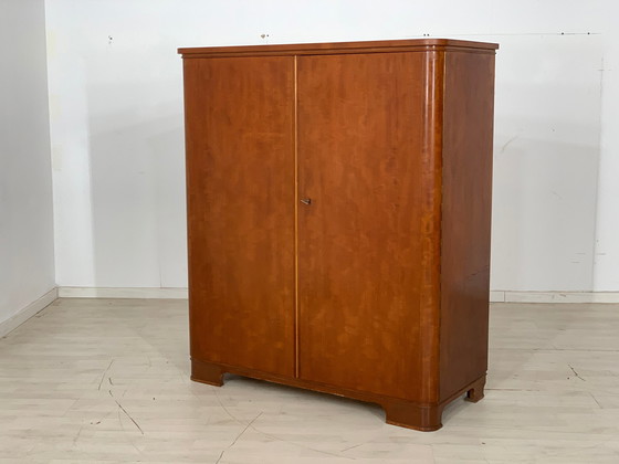 Image 1 of Mid Century linnenkast kledingkast vintage