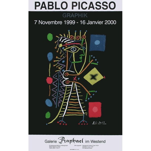 Vintage poster "Galerie Raphael" van Pablo Picasso, 1999