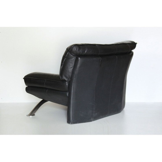 Image 1 of Vintage zwarte leren fauteuil, jaren '80