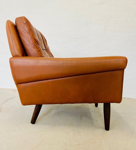 Image 1 of Vintage Retro Deense Mid Century Svend Skipper Club Chair In Cognac Leer 60S