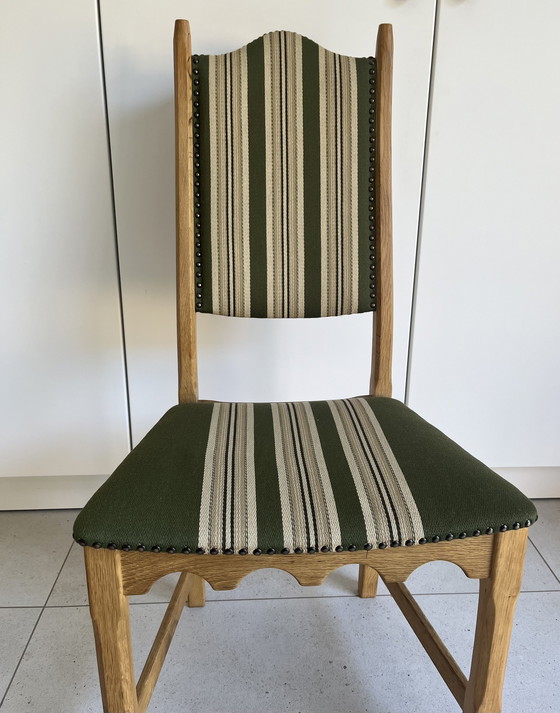 Image 1 of Deense eetkamerstoelen, Henning Kjærnulf met inscriptie, jaren 1960, set van 6