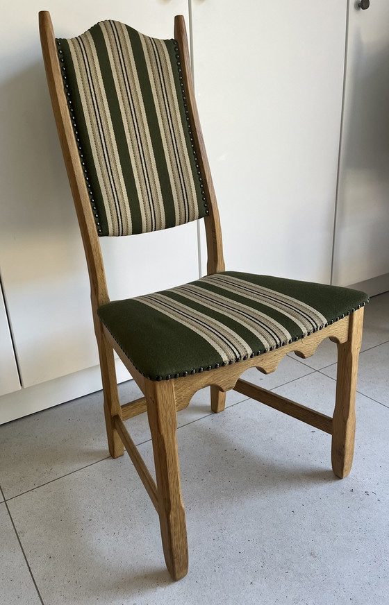 Image 1 of Deense eetkamerstoelen, Henning Kjærnulf met inscriptie, jaren 1960, set van 6