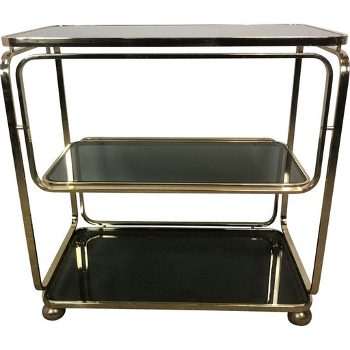 Vintage verguld metalen trolley, Italië 1980