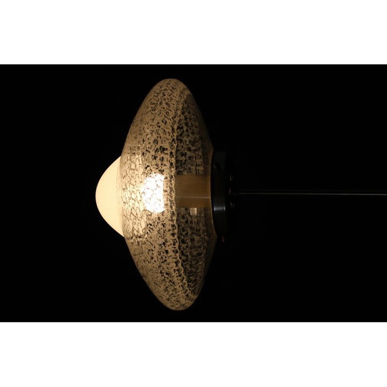 Image 1 of Vintage hanglamp van glas en messing, Tsjecho-Slowakije 1970