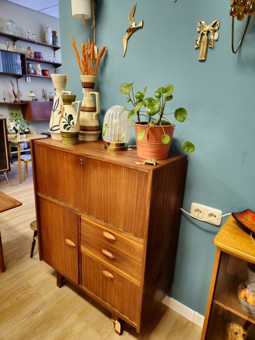 Vintage Secretaire Wandkast Klepkastje Kast Ladekast 