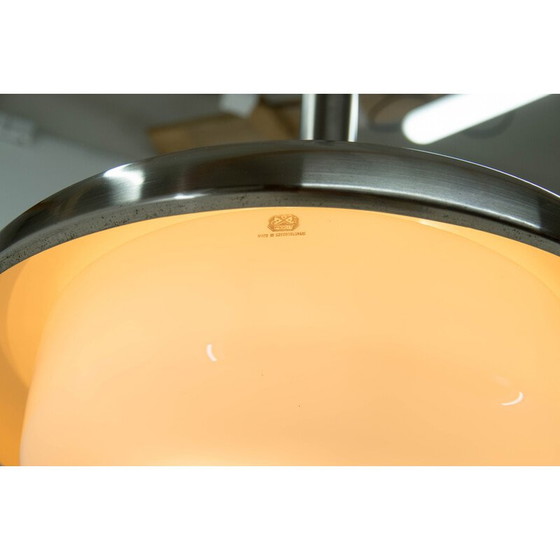 Image 1 of Vintage Bauhaus kroonluchter in opaline glas van Ias, jaren 1930