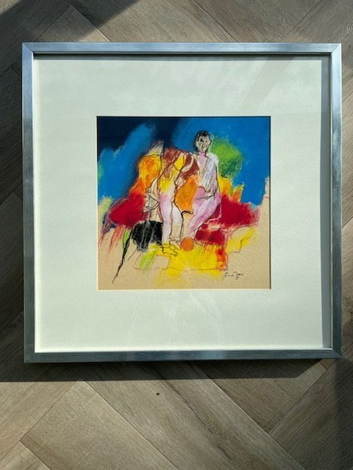 Egi Van Doren Schilderij/Painting Guache Op Karton