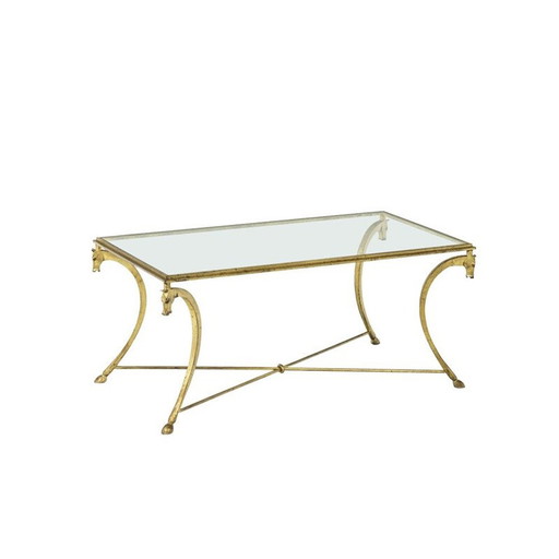 Vintage verguld ijzeren salontafel voor Maison Ramsay, 1950