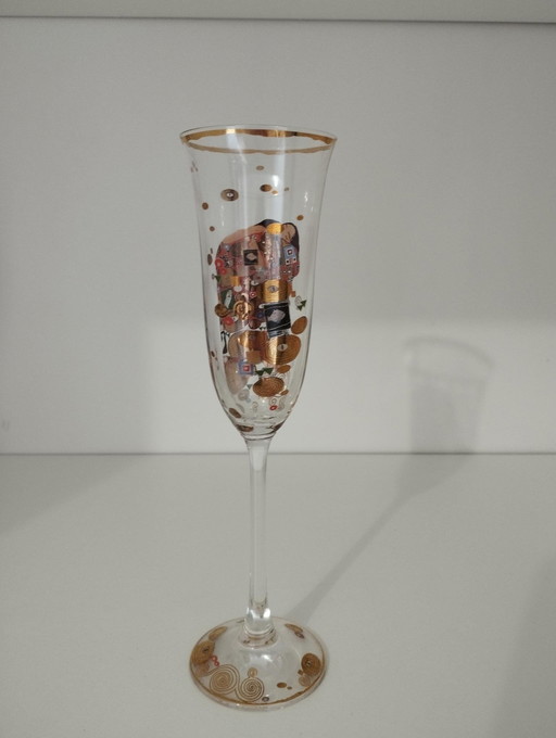 Set van 6 Klimt Champagneglazen