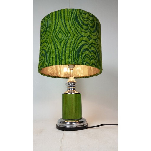 Wol & Chroom Lamp van Gura Leuchten - 1960