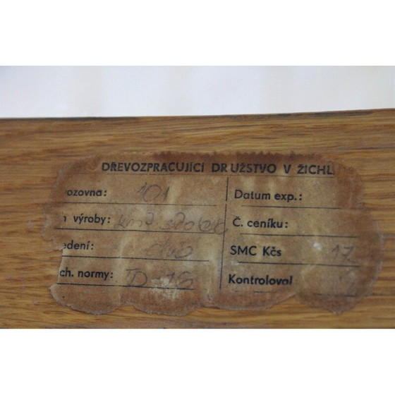 Image 1 of Vintage houten salontafel met glazen blad van Drevozpracujici Druzstvo, Tsjecho-Slowakije 1960