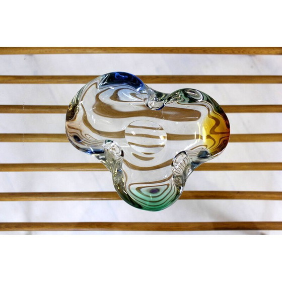 Image 1 of Vintage houten salontafel met glazen blad van Drevozpracujici Druzstvo, Tsjecho-Slowakije 1960