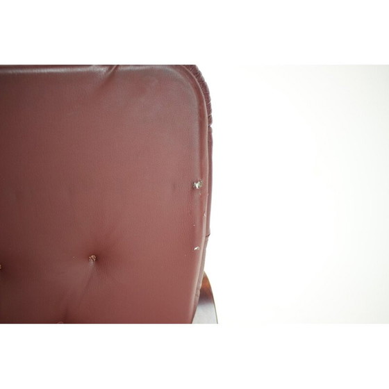 Image 1 of Vintage 3-zits leren bank voor Ton, Tsjecho-Slowakije 1980