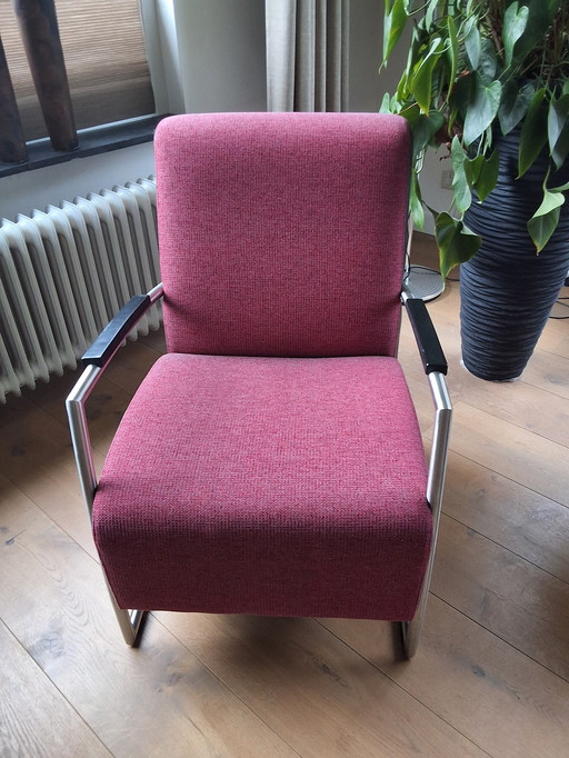 Montel Fauteuil, Stof Met Leer