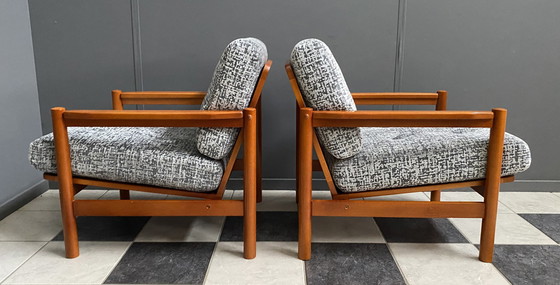 Image 1 of set van twee grijze fauteuils 1960