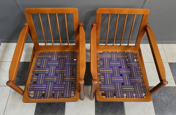 Image 1 of set van twee grijze fauteuils 1960