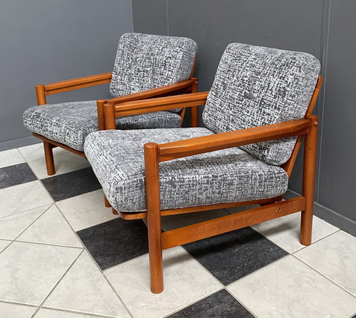 set van twee grijze fauteuils 1960