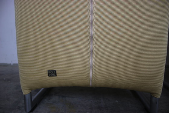 Image 1 of 4X Set Rolf Benz Model 7400 Stoelen Geel Geribd Stof Nieuw.