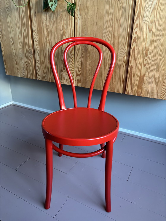 Image 1 of 2x Vintage Rode Ikea Bjuran Stoel