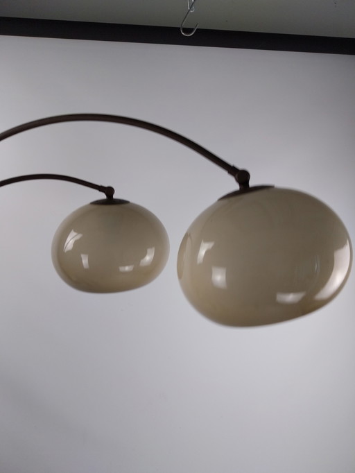 1 x Dijkstra Heemstede dubbele boog wandlamp. 1970's 