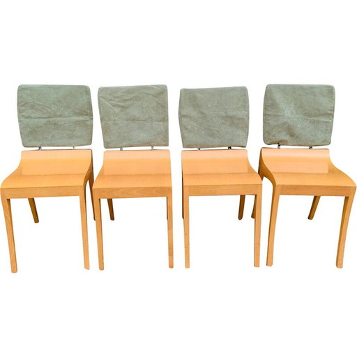 Set van 4 vintage "Finn" houten stoelen voor Ligne Roset, Frankrijk 1990