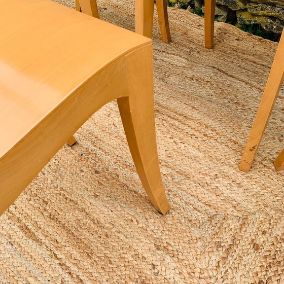 Image 1 of Set van 4 vintage "Finn" houten stoelen voor Ligne Roset, Frankrijk 1990