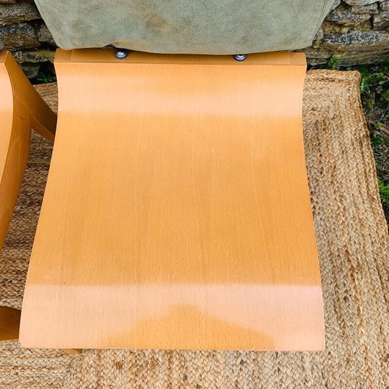 Image 1 of Set van 4 vintage "Finn" houten stoelen voor Ligne Roset, Frankrijk 1990