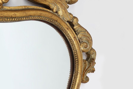 Image 1 of 20e Eeuwse Belgische barokspiegel in verguld hout, 1950S