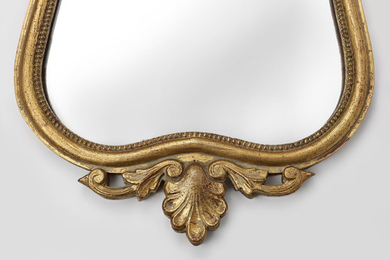 Image 1 of 20e Eeuwse Belgische barokspiegel in verguld hout, 1950S