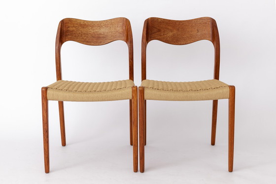 Image 1 of 4 Niels Otto Moller Stoelen, Model 71, Teak, 1950S, Deens