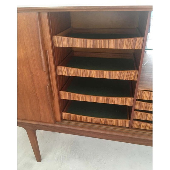 Image 1 of Vintage teakhouten dressoir met ingebouwd bargedeelte, Denemarken 1960