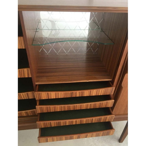 Image 1 of Vintage teakhouten dressoir met ingebouwd bargedeelte, Denemarken 1960