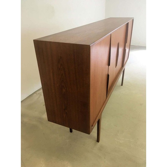 Image 1 of Vintage teakhouten dressoir met ingebouwd bargedeelte, Denemarken 1960