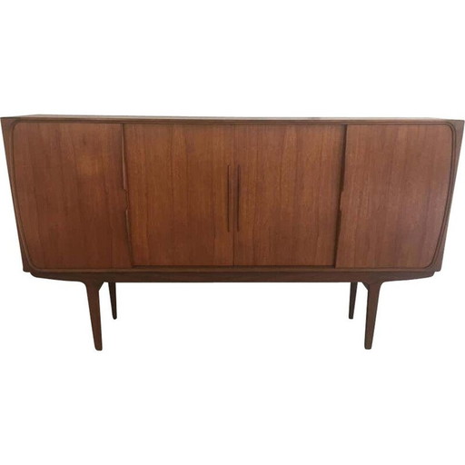 Vintage teakhouten dressoir met ingebouwd bargedeelte, Denemarken 1960