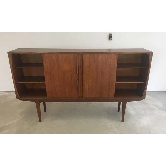 Image 1 of Vintage teakhouten dressoir met ingebouwd bargedeelte, Denemarken 1960
