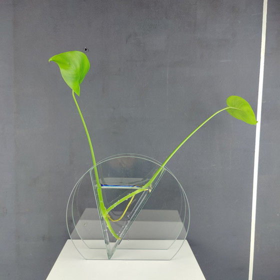 Image 1 of Iwan Bulo Design (Bloemen)Vaas Uit De Jaren '80 Van Glas