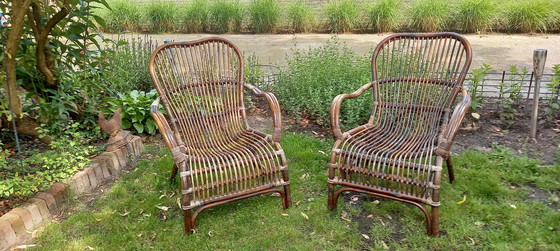 Image 1 of 2x Rotan fauteuil