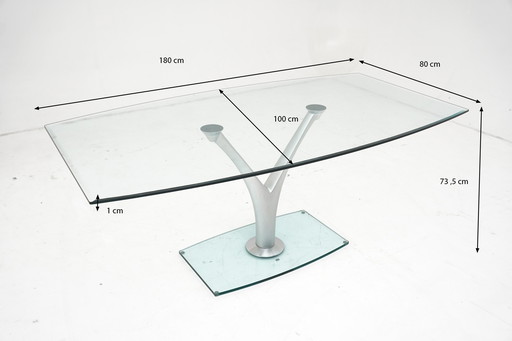 Rolf Benz 1210 eettafel glazen tafel