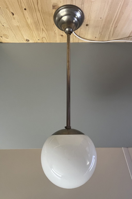 Vintage chromen pendant hanglamp