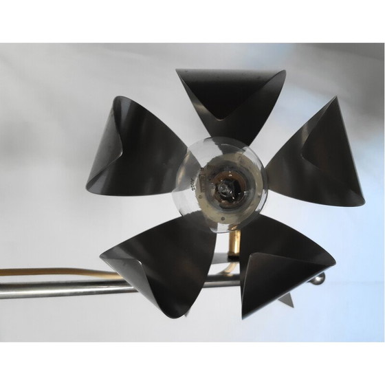 Image 1 of Vintage metalen bloemenkroonluchter, 1970