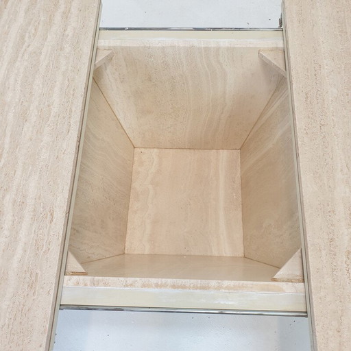 Italiaanse travertijnen salontafel, jaren 1980